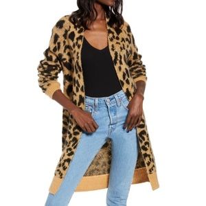 Long Leopard Jacquard Cardigan